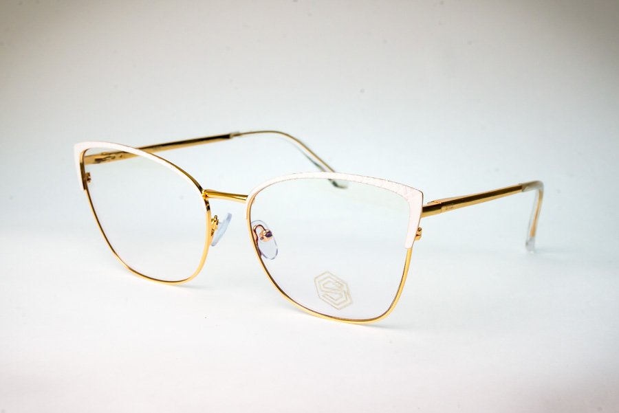 Armação dourada cat eye